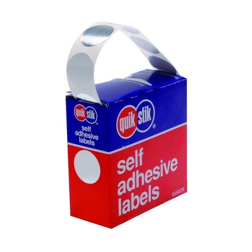 Quik Stik DSRMC24 Labels Circular 24mm Silver P250_2